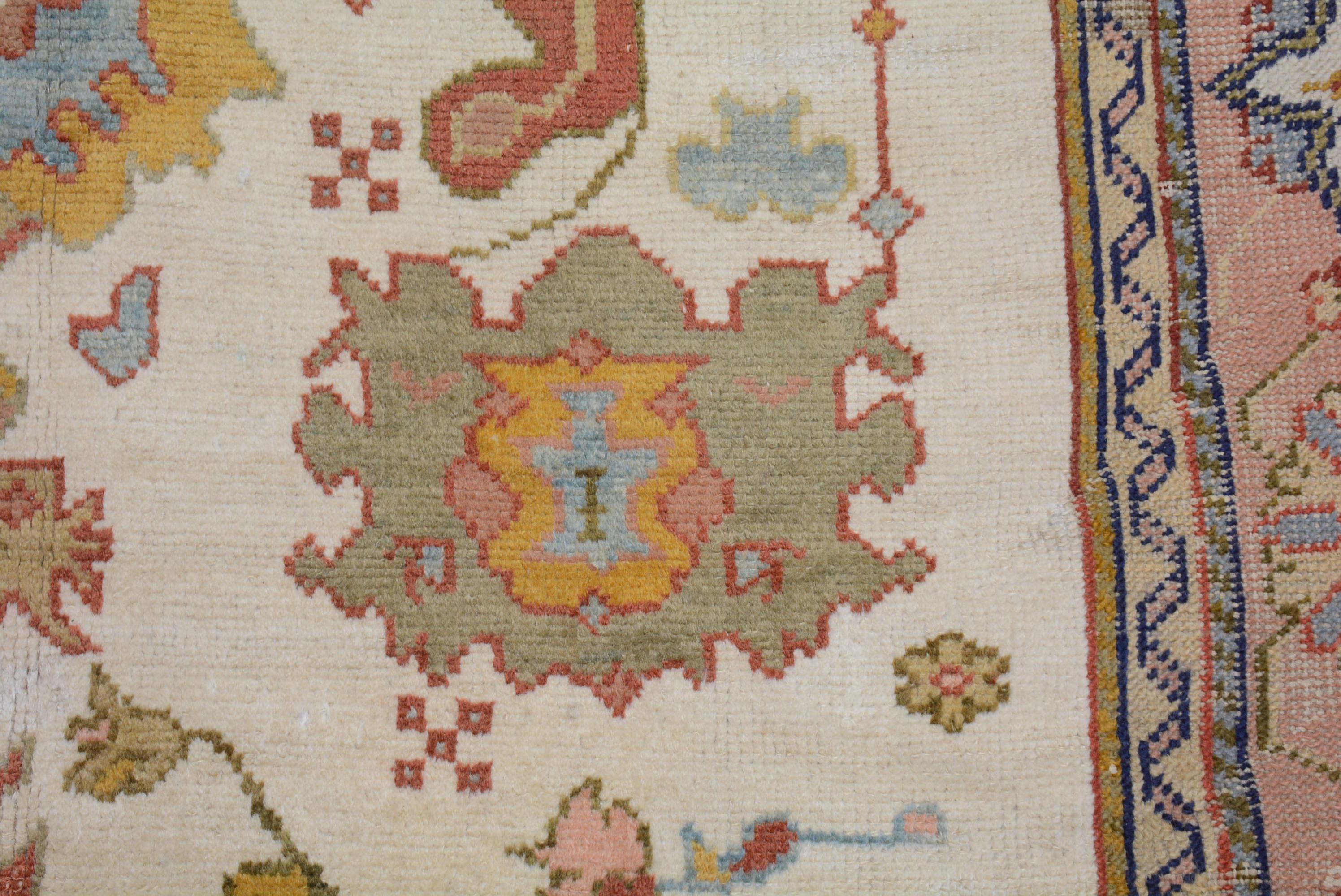 Mid-20th Century Vintage Turkish Oushak Carpet For Sale