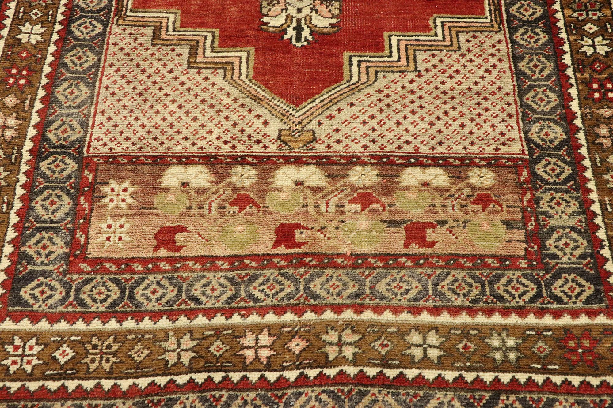 20th Century Vintage Turkish Oushak Carpet For Sale