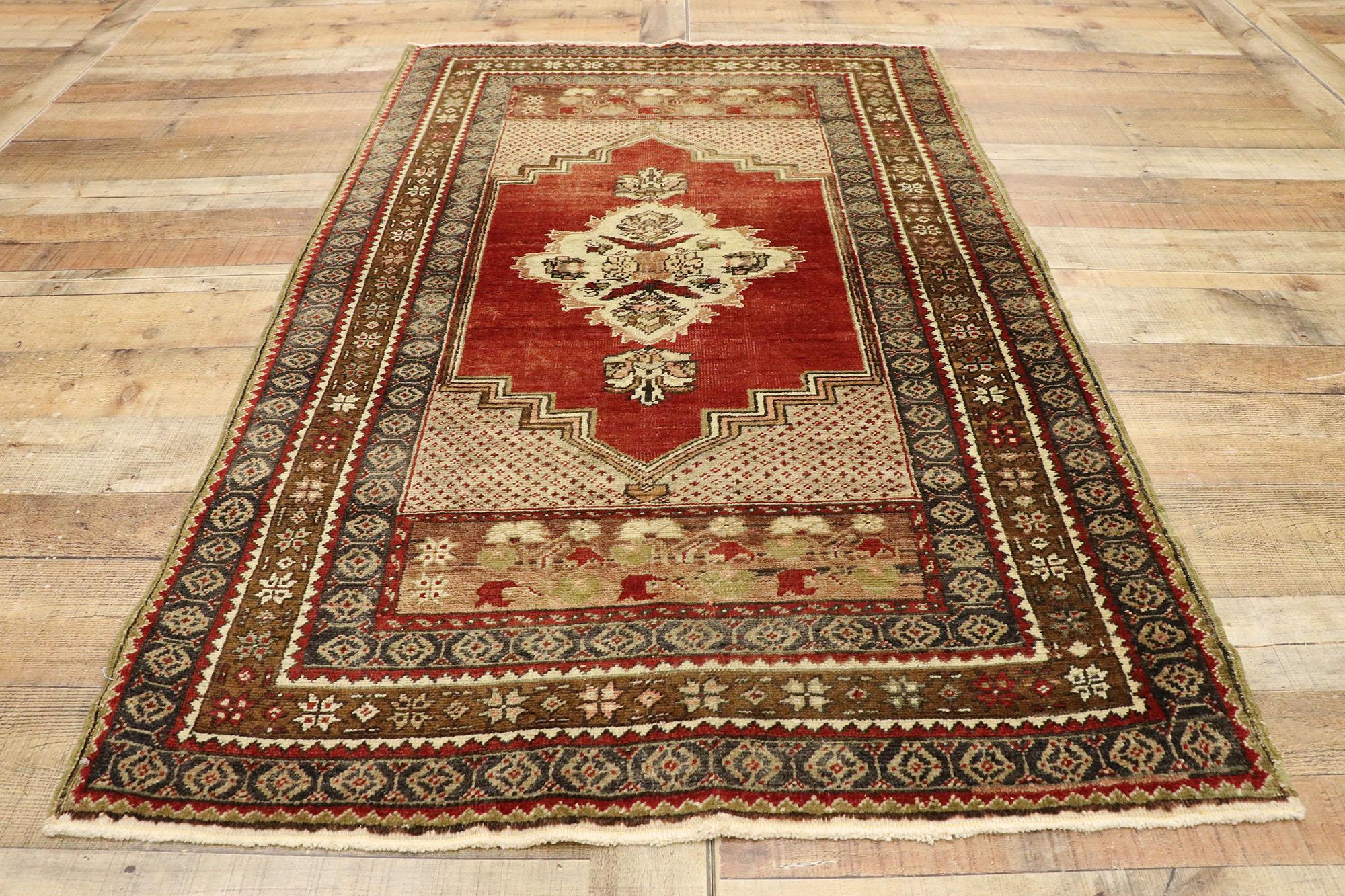 Vintage Turkish Oushak Carpet For Sale 1