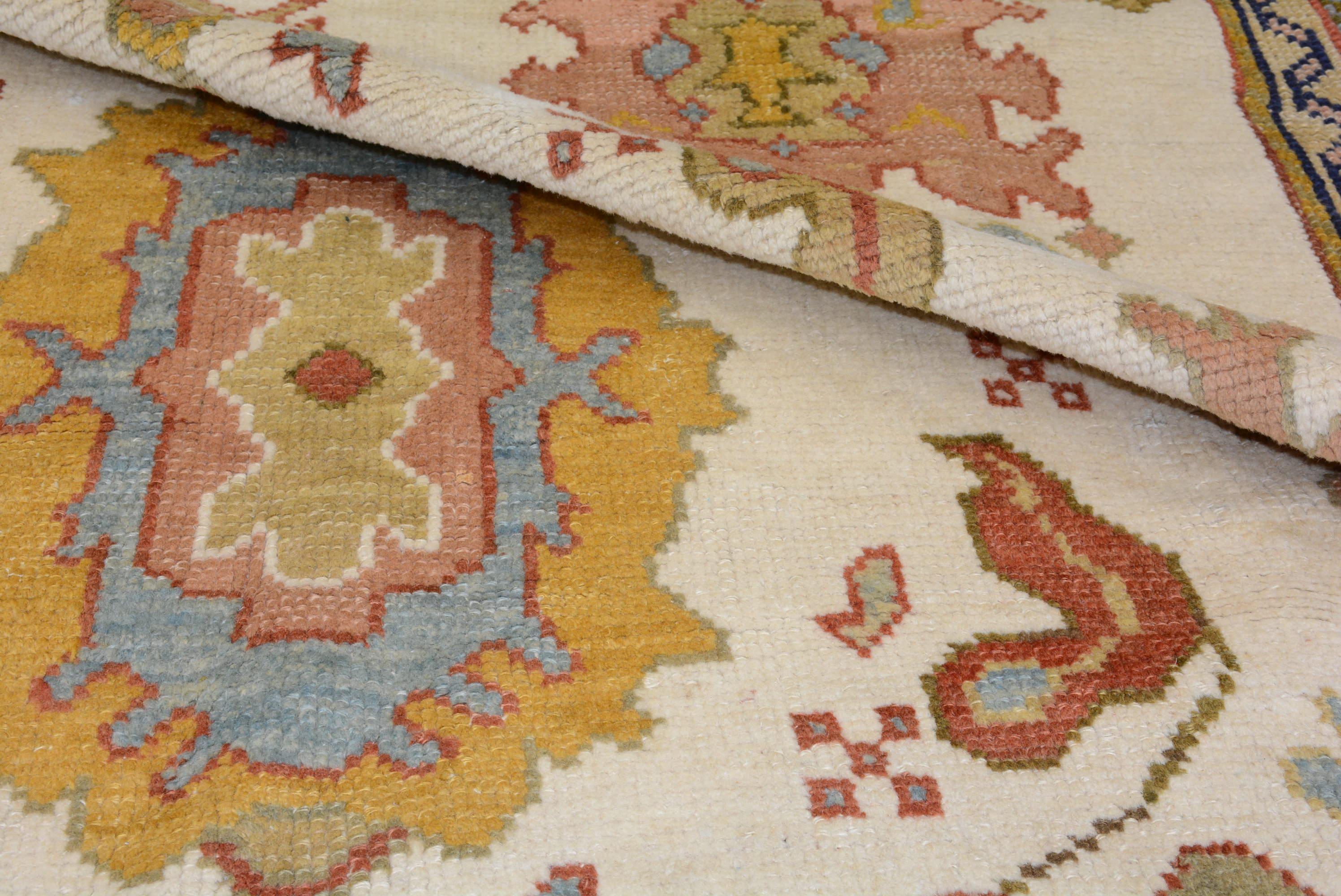 Vintage Turkish Oushak Carpet For Sale 2