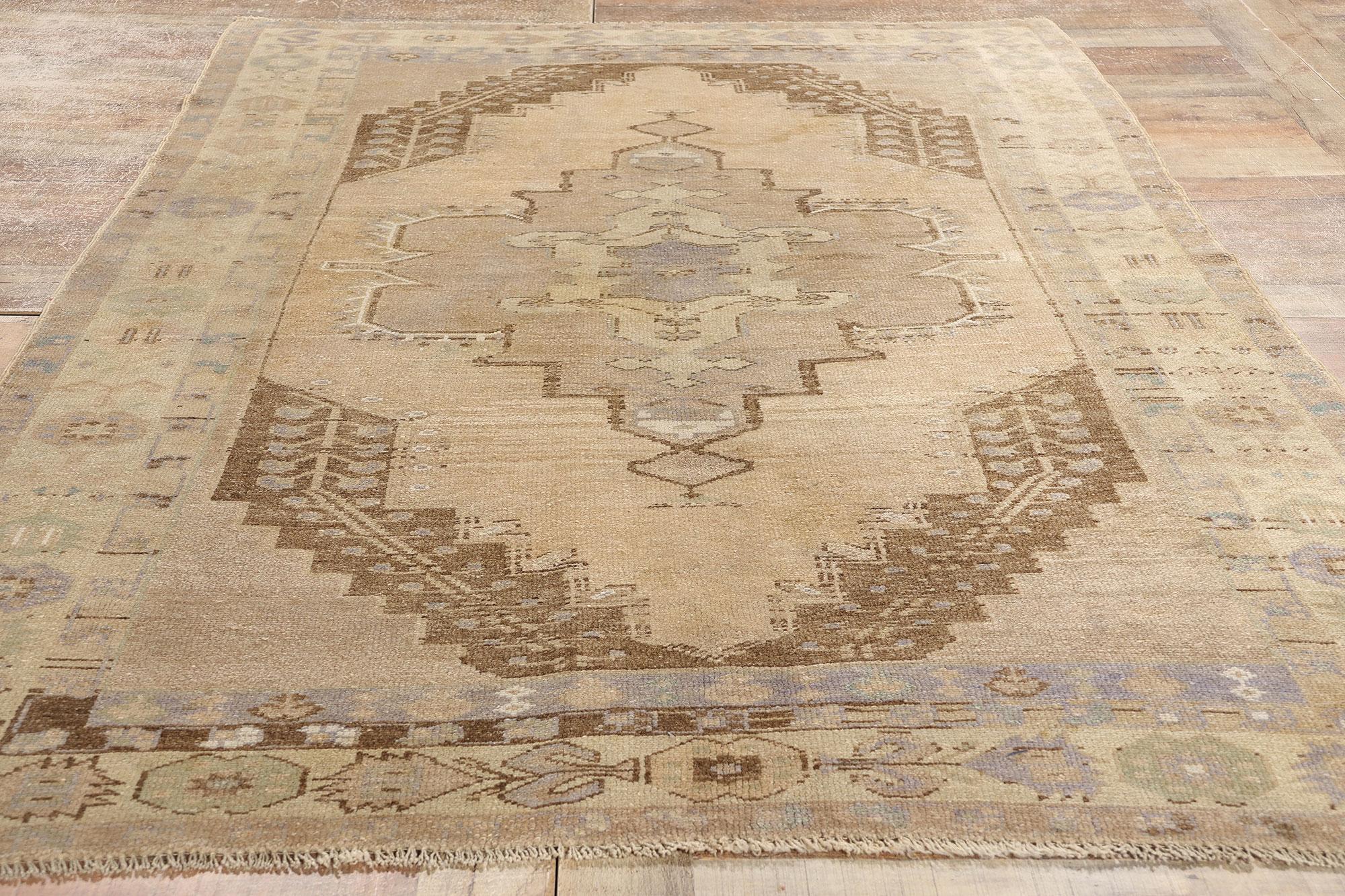 Vintage Turkish Oushak Carpet For Sale 2