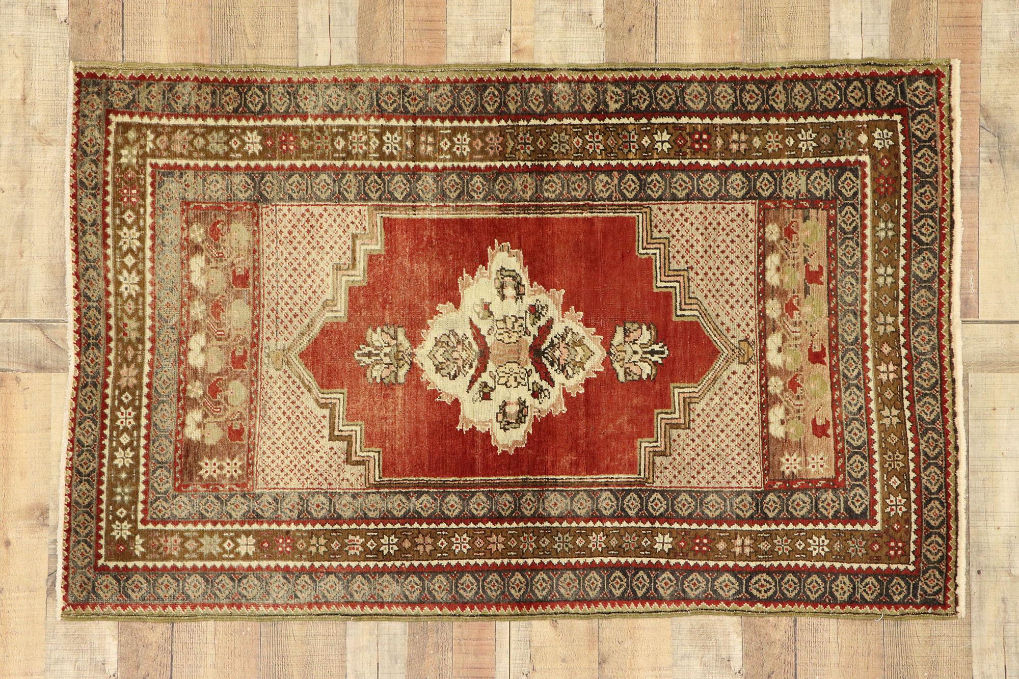 Türkischer Oushak-Teppich, Vintage im Angebot 3