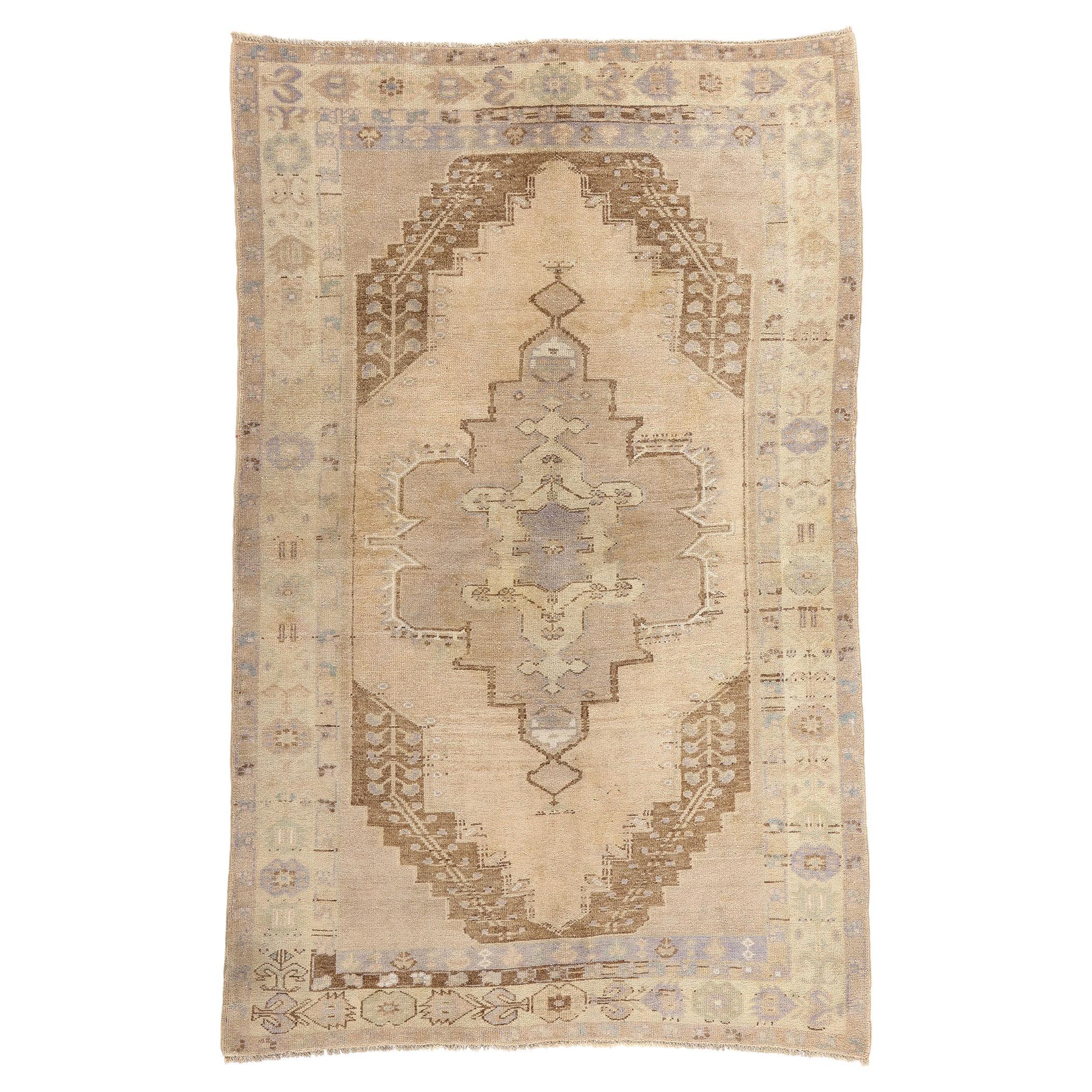 Vintage Turkish Oushak Carpet For Sale