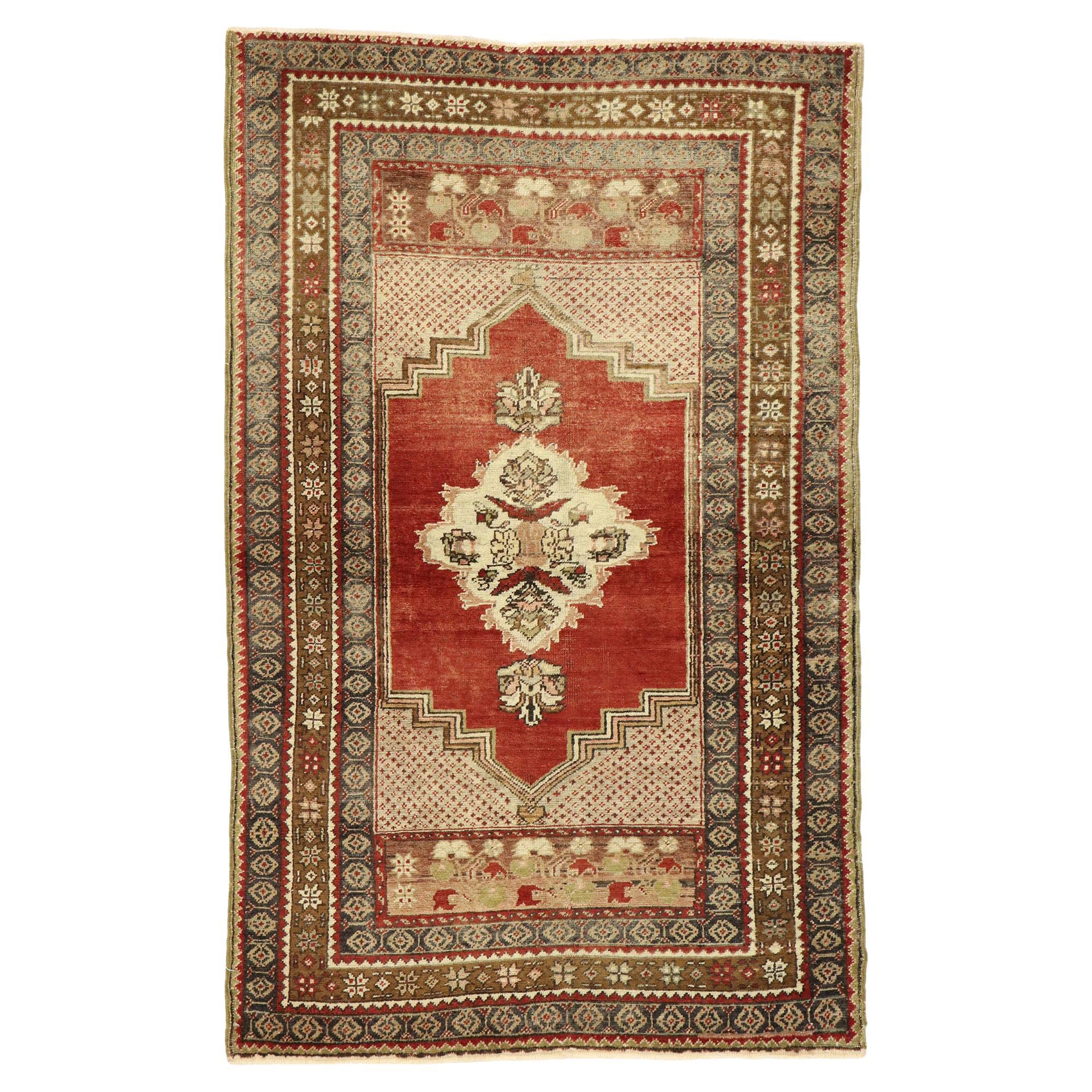 Vintage Turkish Oushak Carpet For Sale