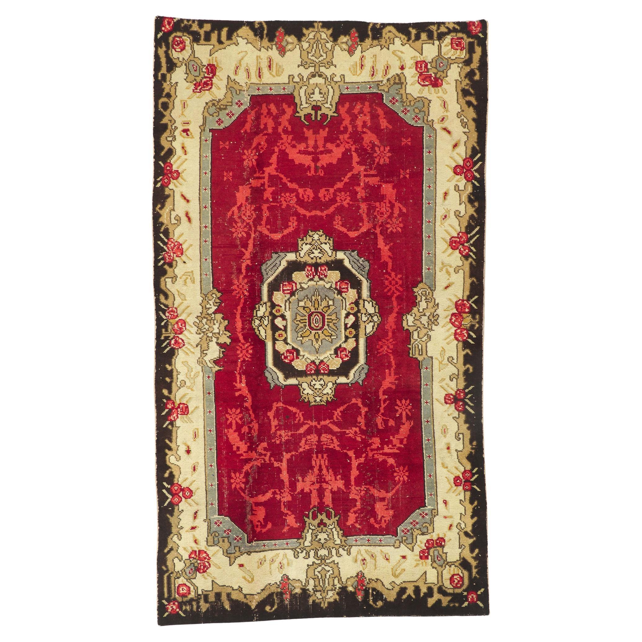 Vintage Turkish Oushak Carpet