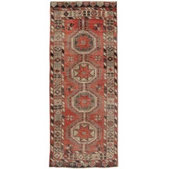 Vintage Turkish Oushak Carpet Runner Gallery Rug, Wide Hallway Runner