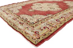 Vintage Turkish Oushak Carpet Runner with Jacobean Tudor Style