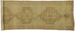 Vintage Turkish Oushak Carpet Runner with Modern Style and Muted Colors