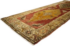 1950's Turkish Oushak Carpet Runner with Traditional Modern Style