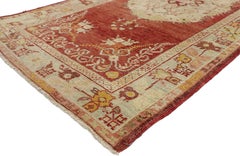 Vintage Red Turkish Oushak Hallway Carpet Runner, 03'04 x 12'07