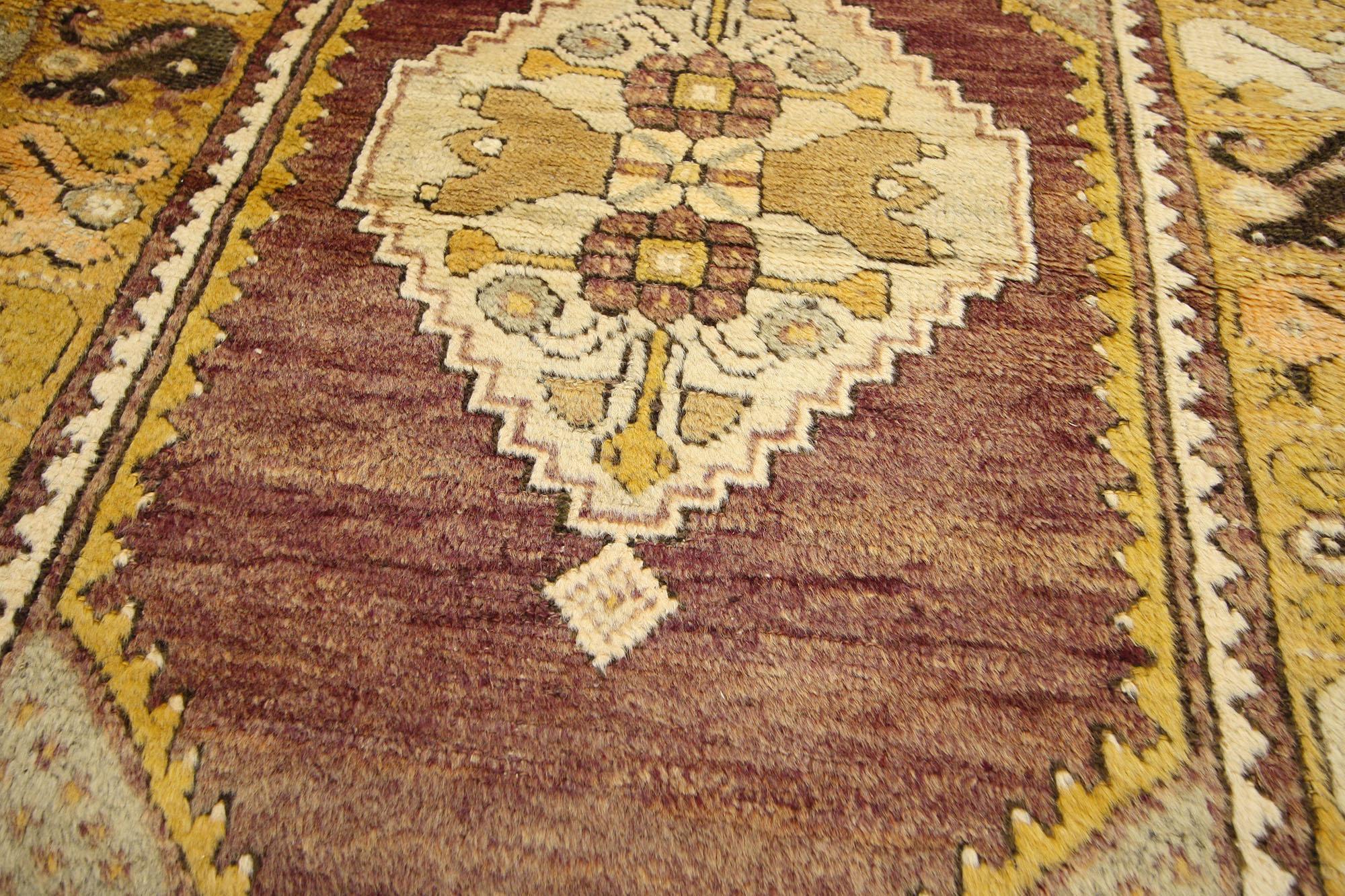 20th Century Vintage Turkish Oushak Runner with Traditional Style For Sale
