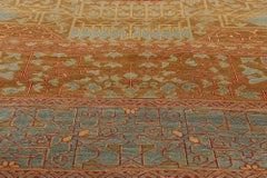 Modern Vintage Turkish Oushak Carpet with Modern Style