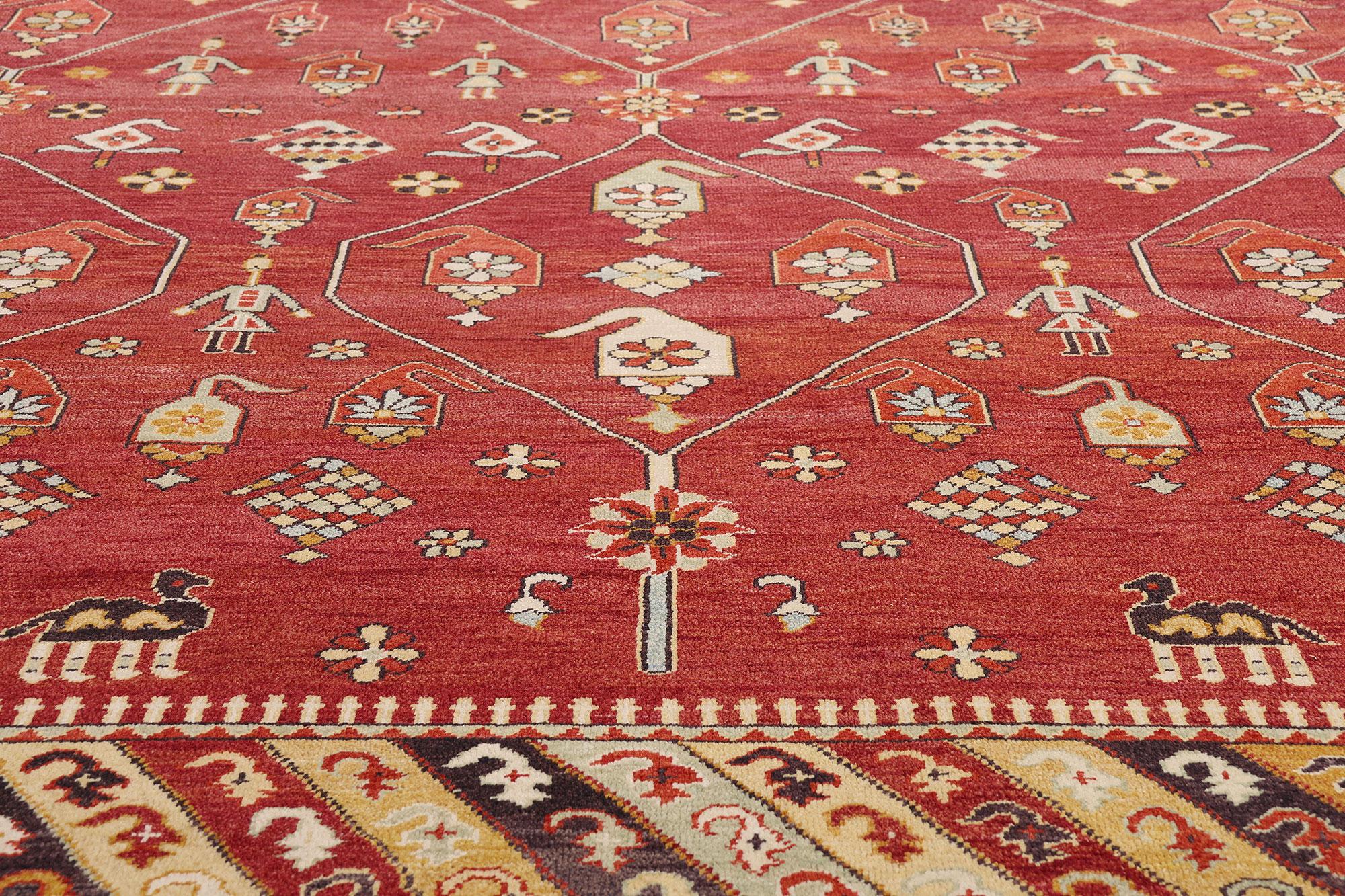 20th Century Vintage Turkish Oushak Carpet with Modern Style For Sale