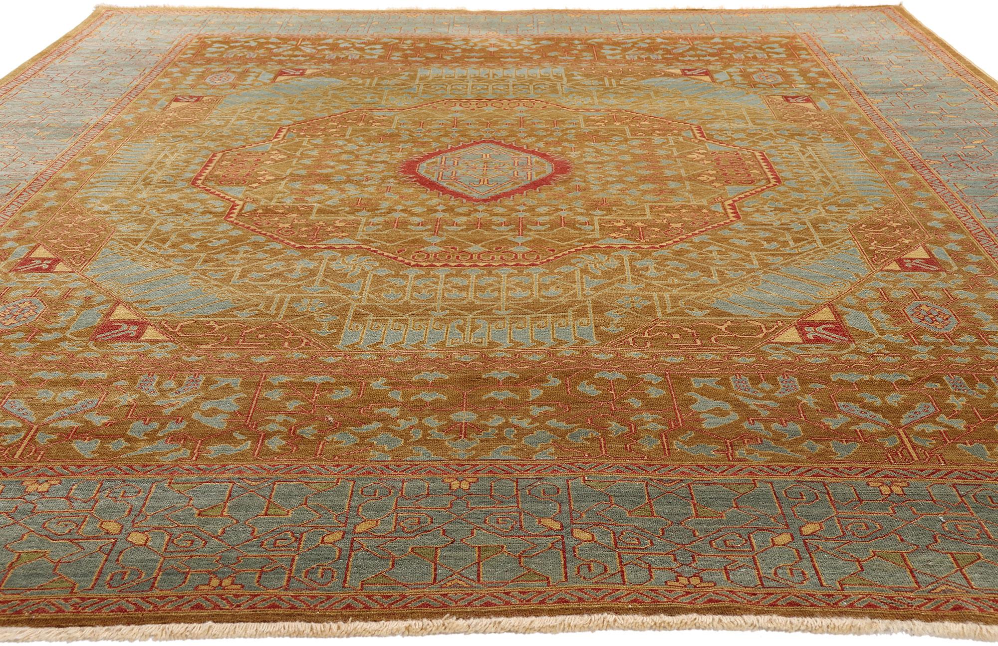 20th Century Vintage Turkish Oushak Carpet with Modern Style For Sale