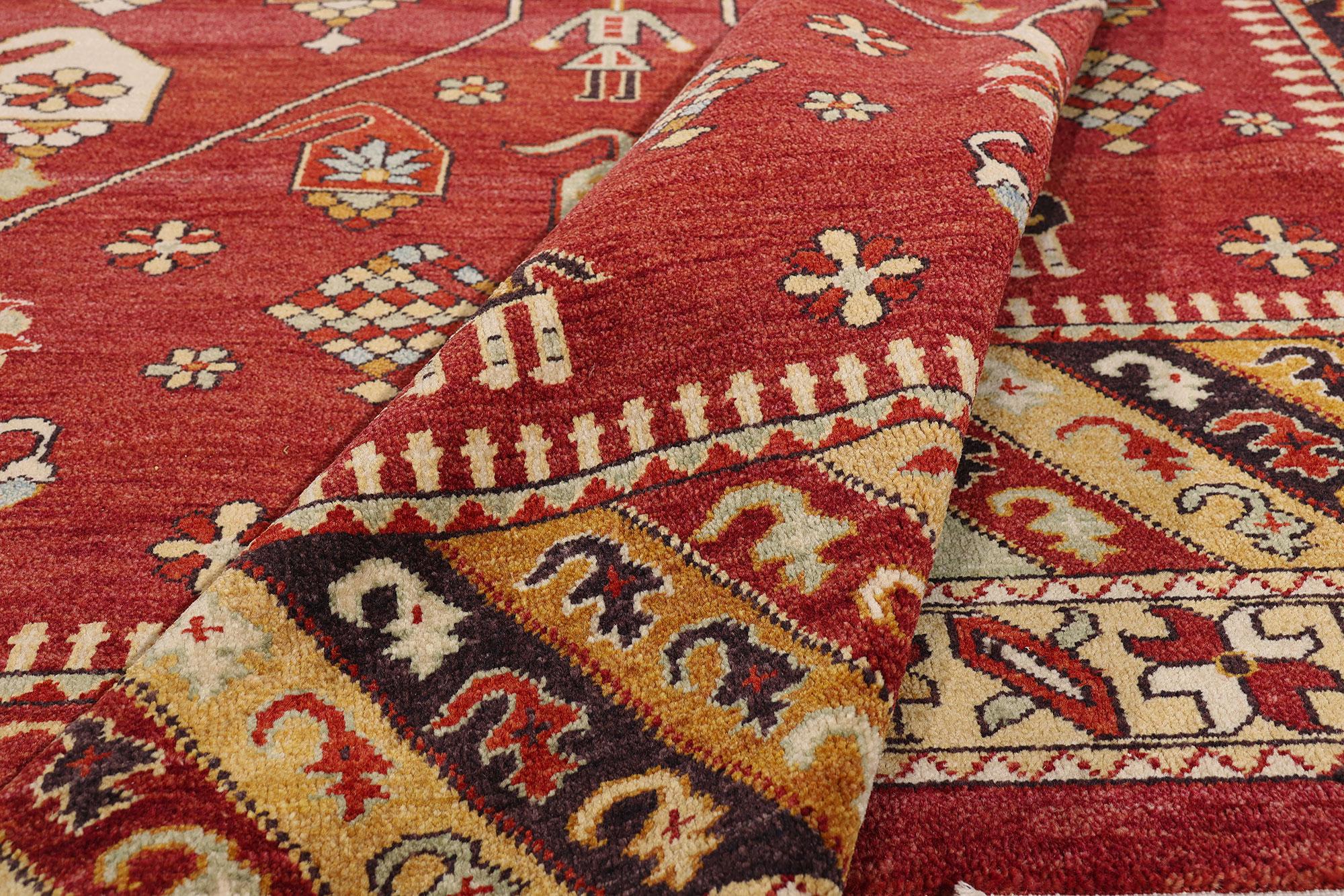 Wool Vintage Turkish Oushak Carpet with Modern Style For Sale