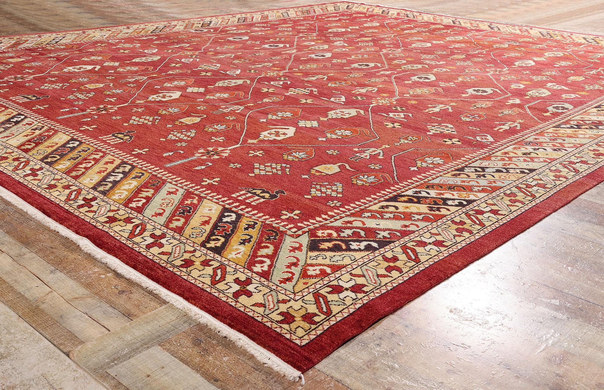 Vintage Turkish Oushak Carpet with Modern Style For Sale 2