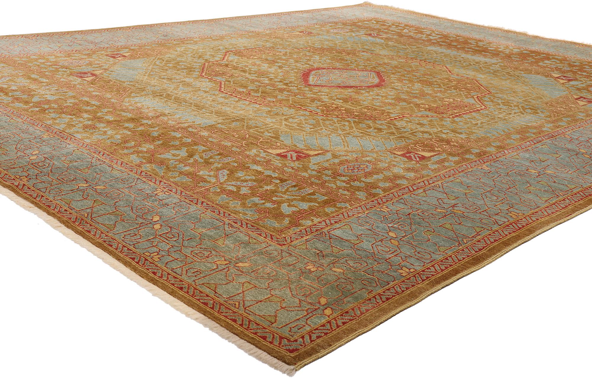 Vintage Turkish Oushak Carpet with Modern Style For Sale 2
