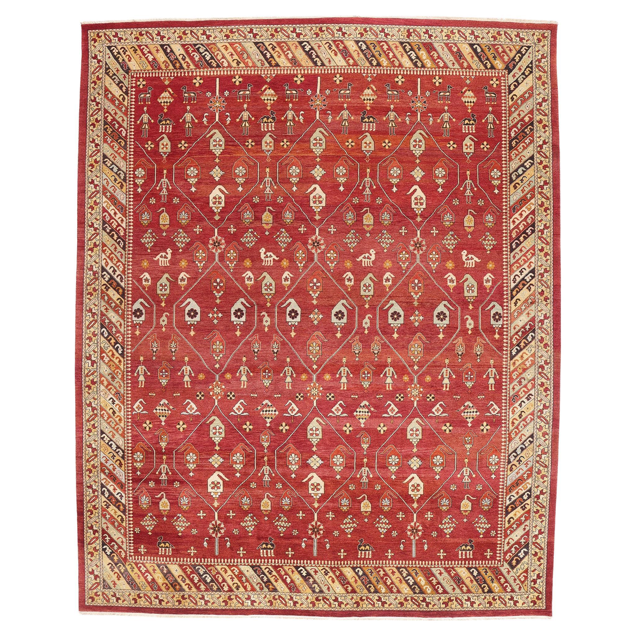 Vintage Turkish Oushak Carpet with Modern Style For Sale