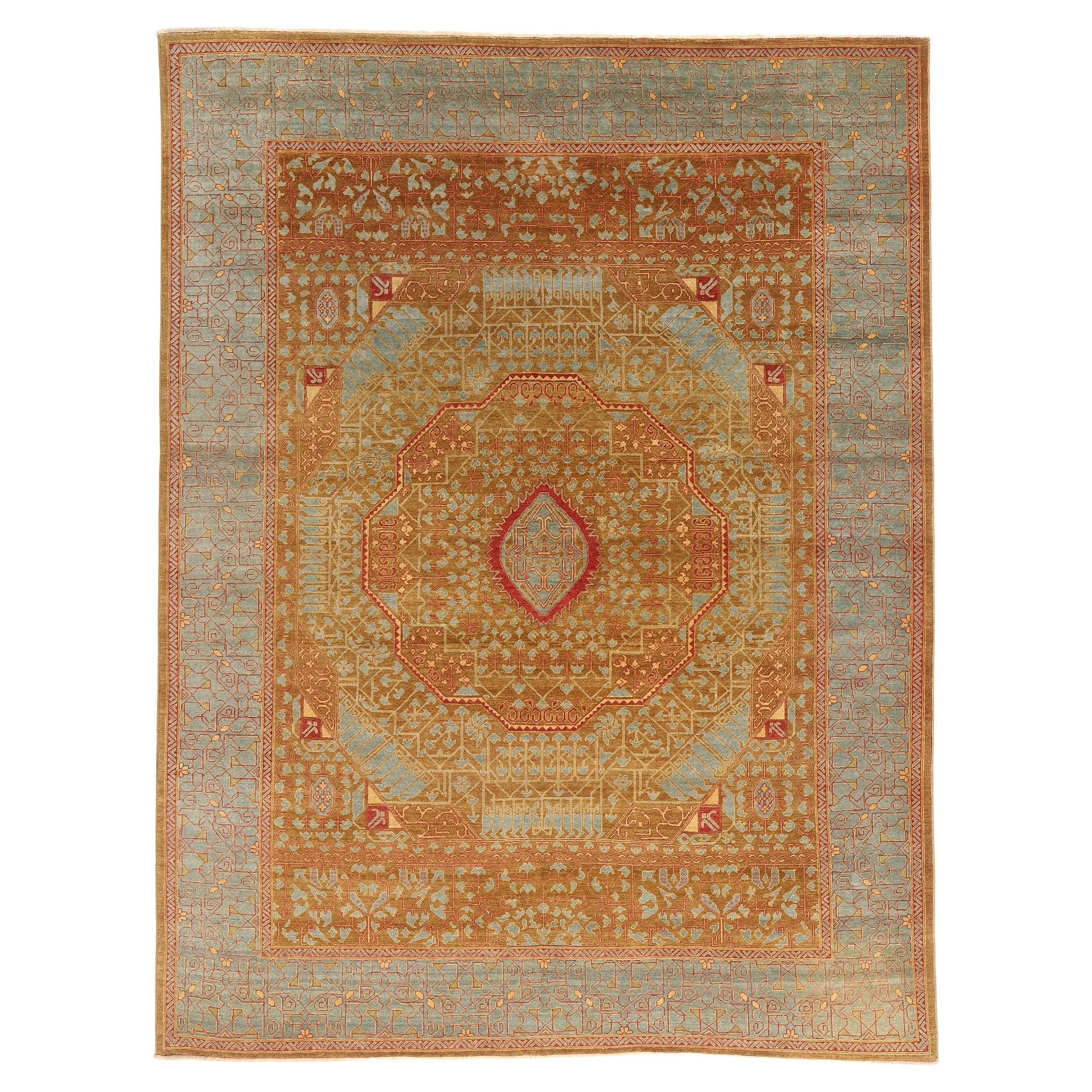 Vintage Turkish Oushak Carpet with Modern Style