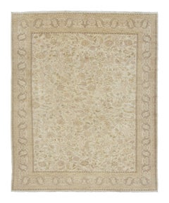 Vintage Turkish Oushak Floral Rug in Soft Ivory, Gold & Beige Hues - Rug & Kilim