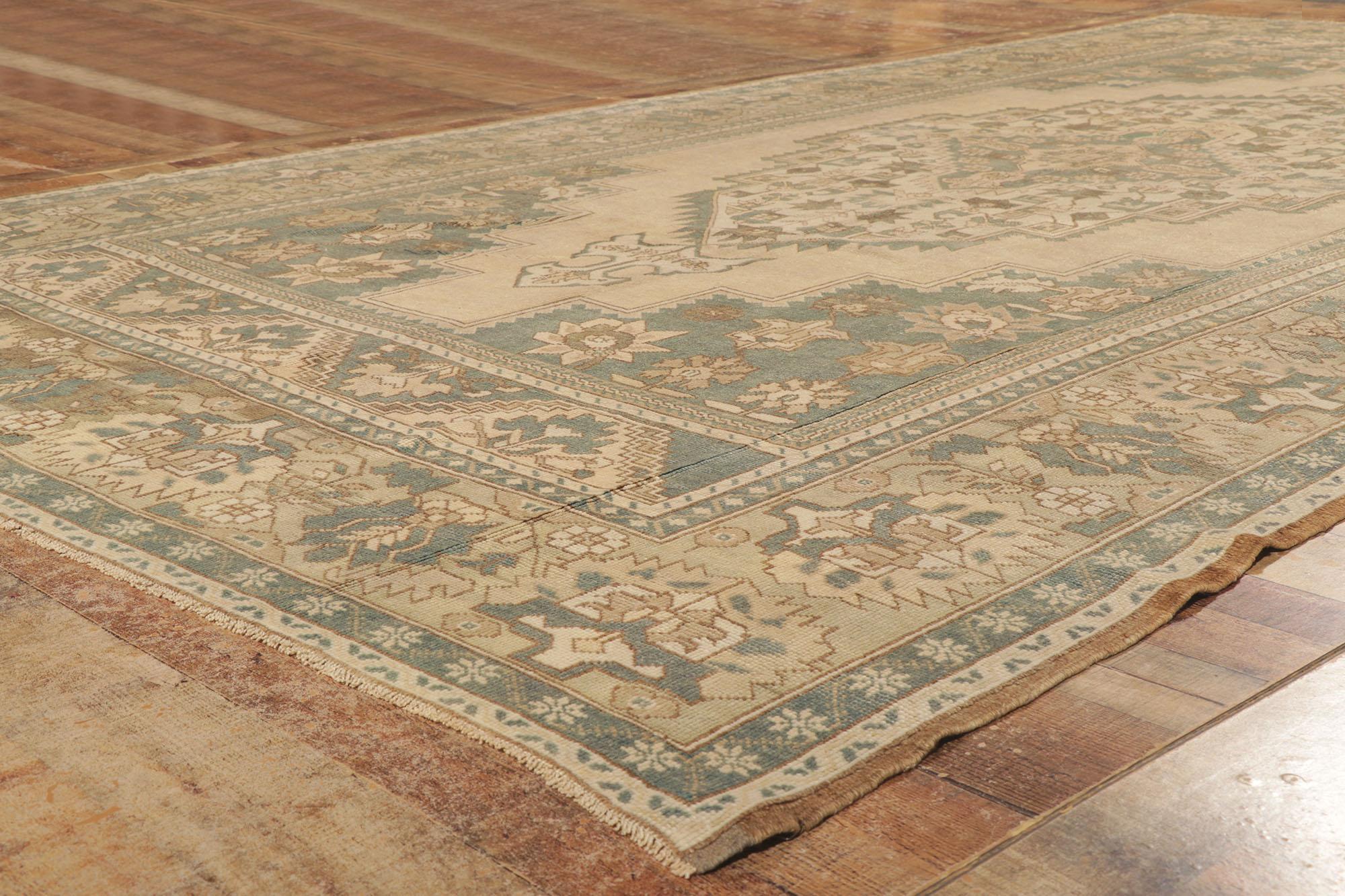 Vintage Turkish Oushak Gallery Rug For Sale at 1stDibs