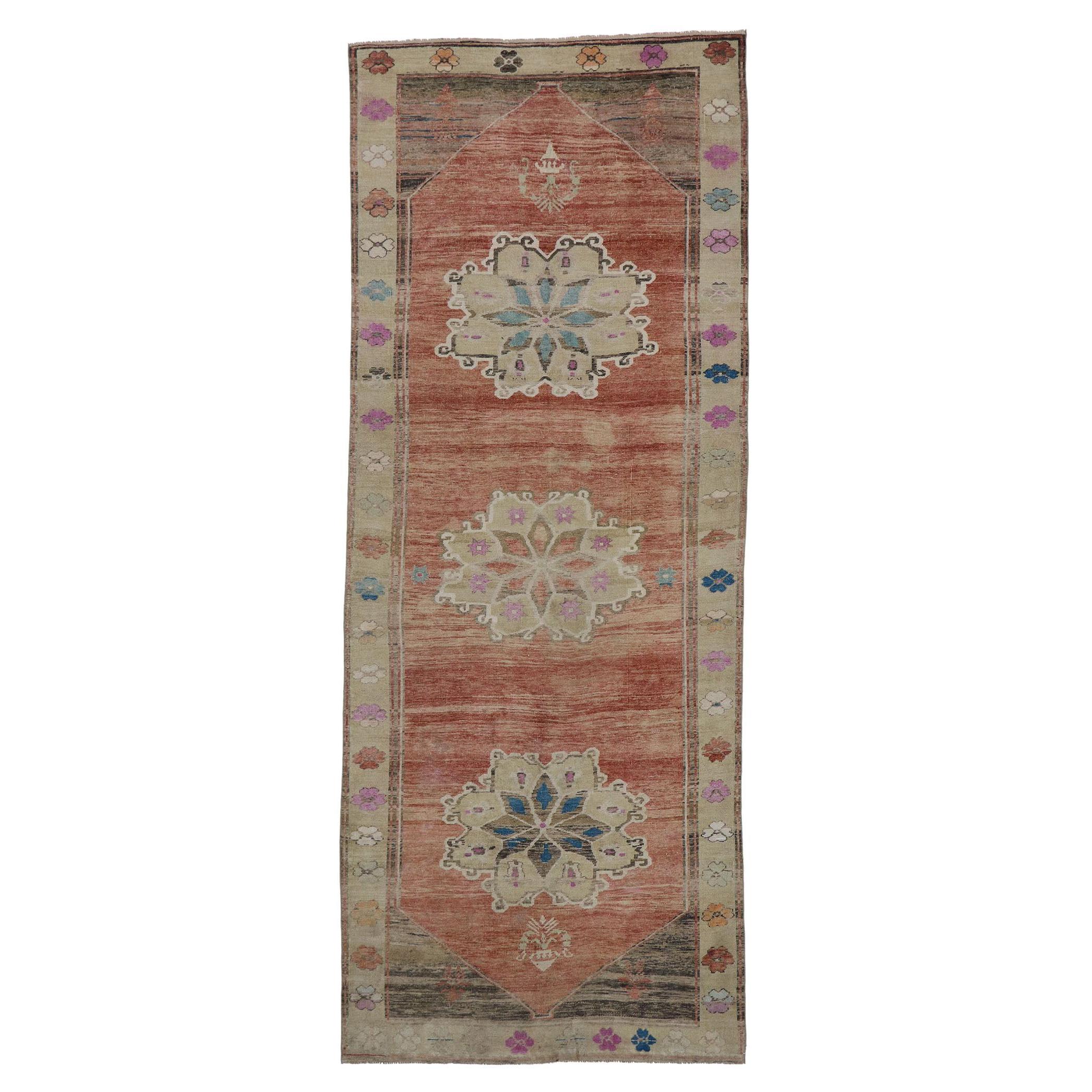 Vintage Turkish Oushak Gallery Rug