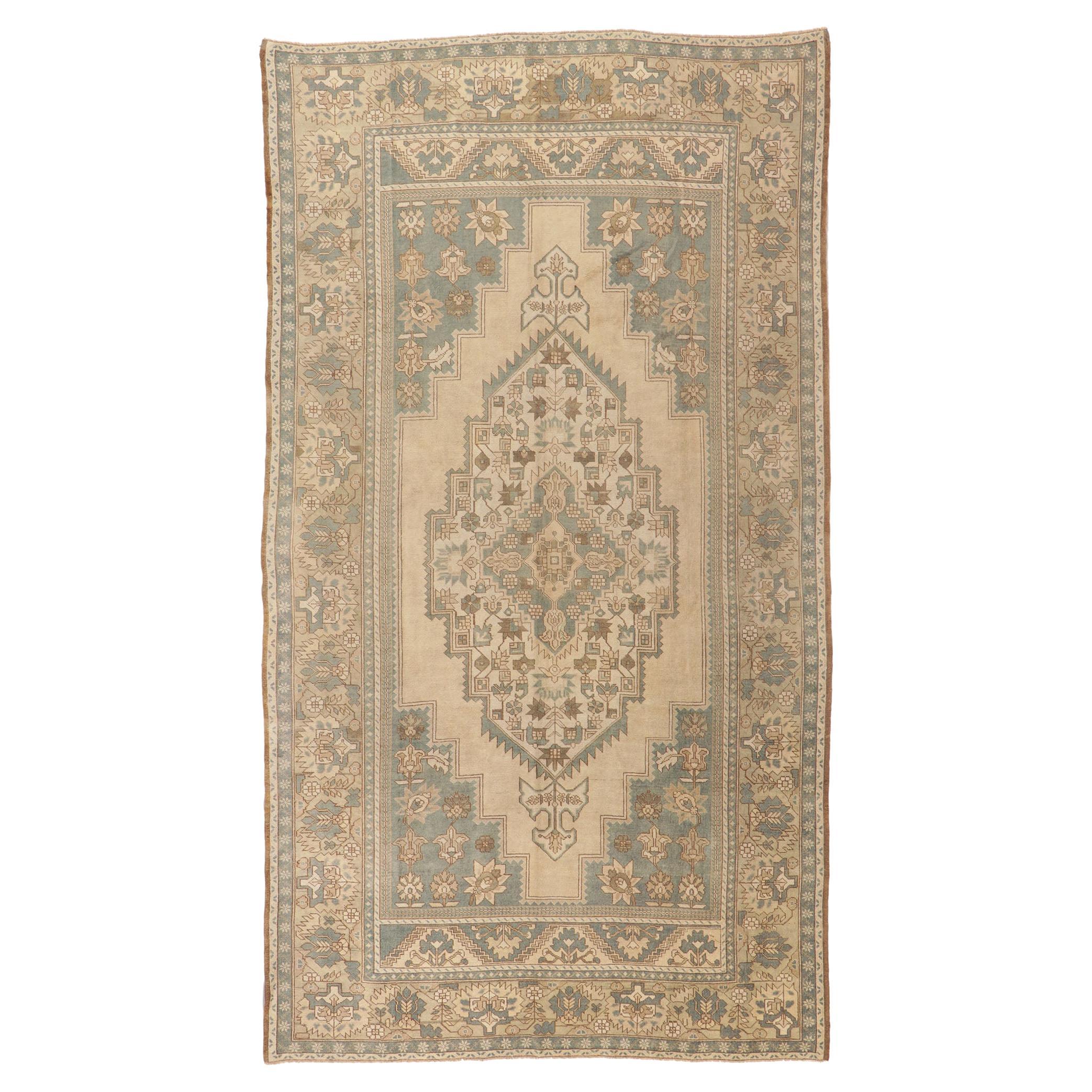 Vintage Turkish Oushak Gallery Rug