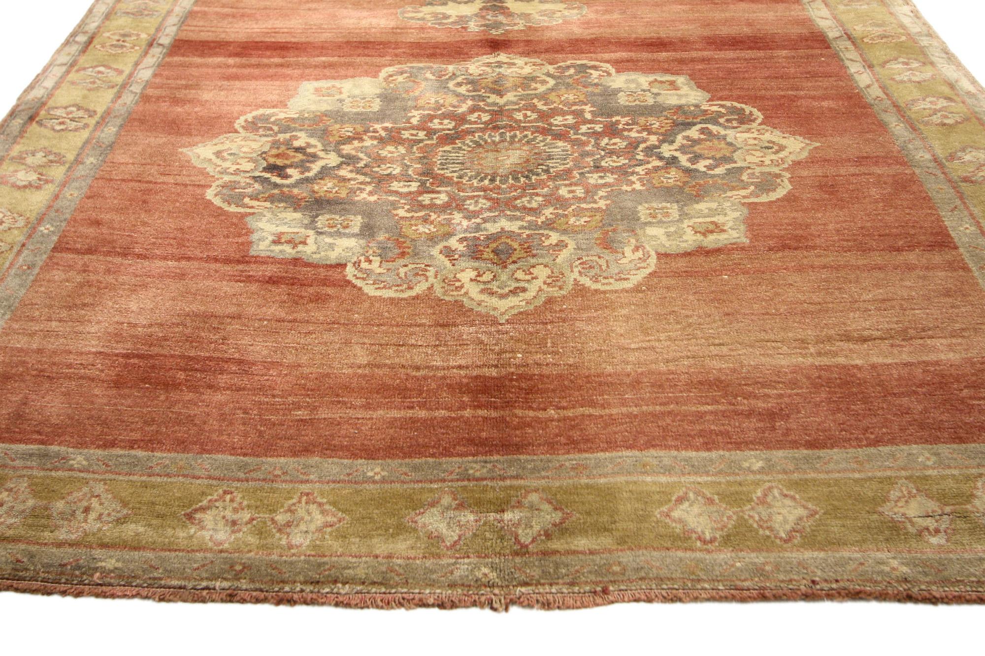 20th Century 1950's Turkish Oushak Carpet with Traditional Style For Sale