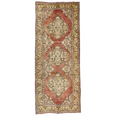Türkischer Oushak-Galerie-Teppich, breiter Flursteppich