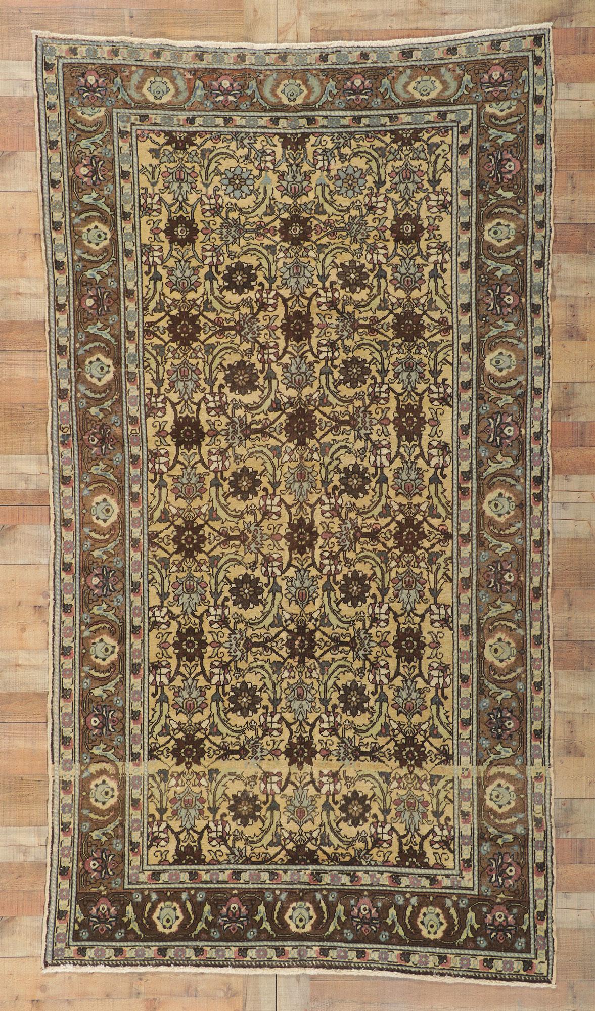 Vintage Turkish Oushak Gallery Rug with All-Over Herati Design For Sale 5