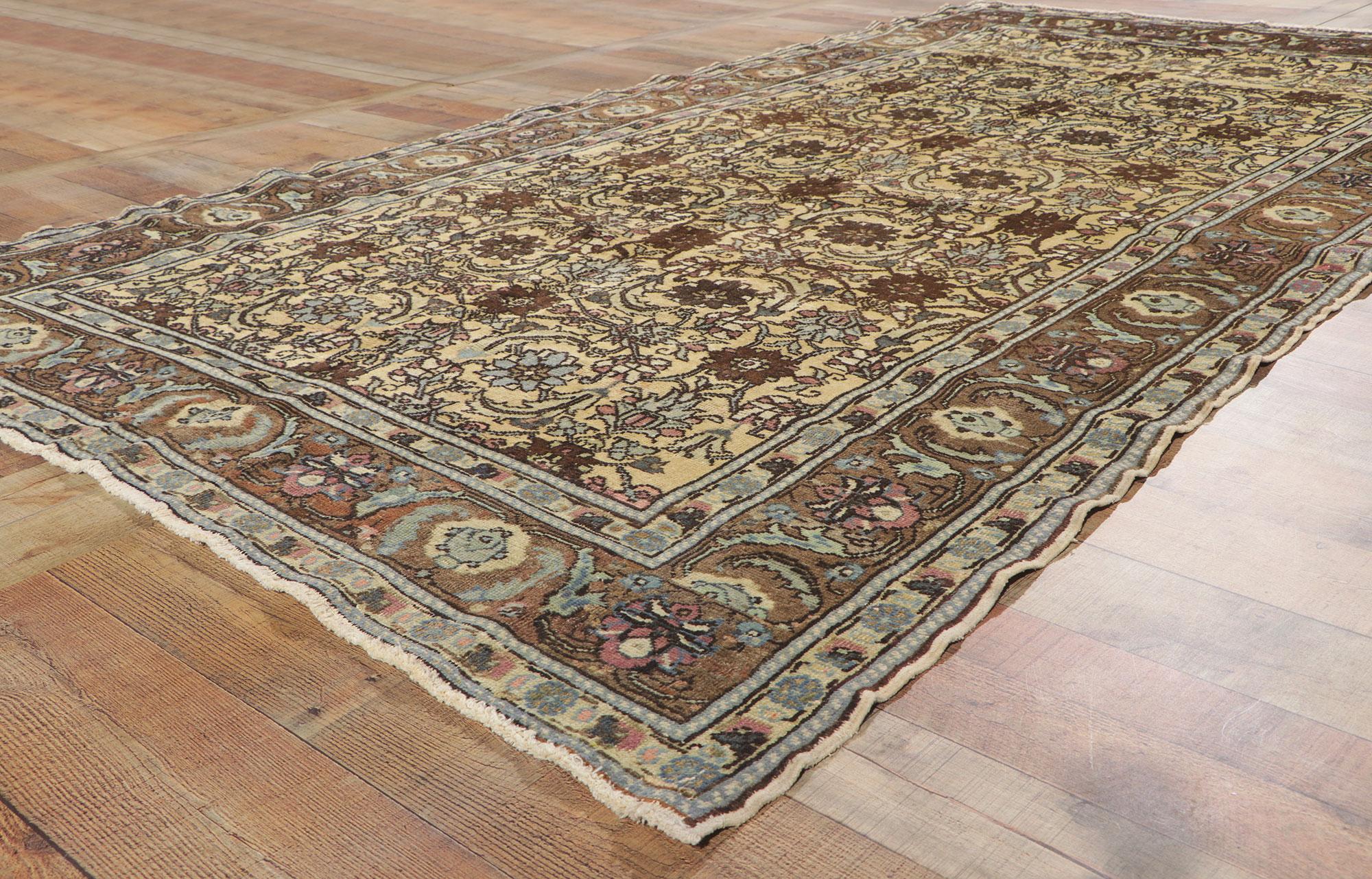 Vintage Turkish Oushak Gallery Rug with All-Over Herati Design For Sale 3