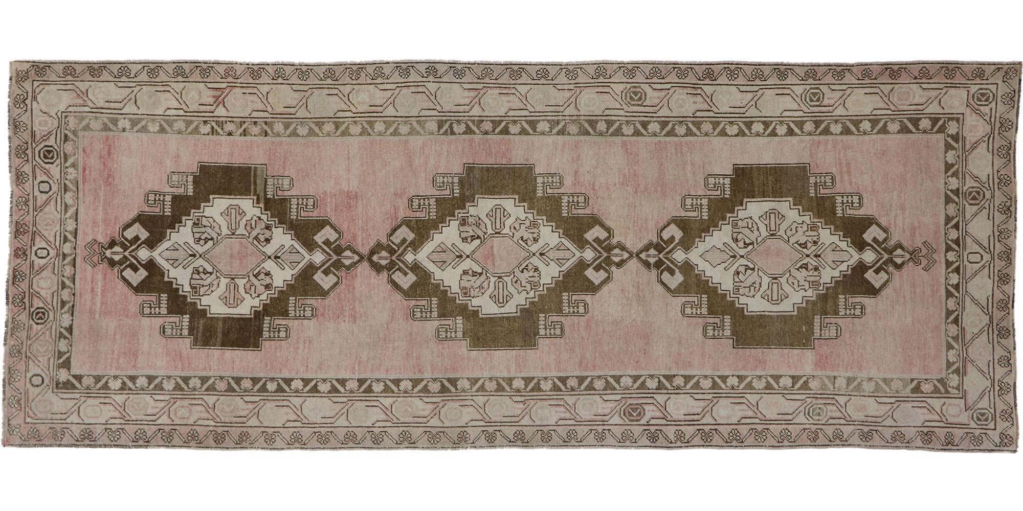 Tappeto vintage turco Oushak Gallery con stile tribale Boho Chic in vendita 1