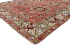 Vintage Turkish Oushak Gallery Rug with Mid-Century Modern Style