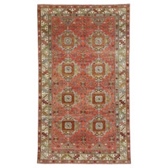 Retro Turkish Oushak Gallery Rug with Mid-Century Modern Style