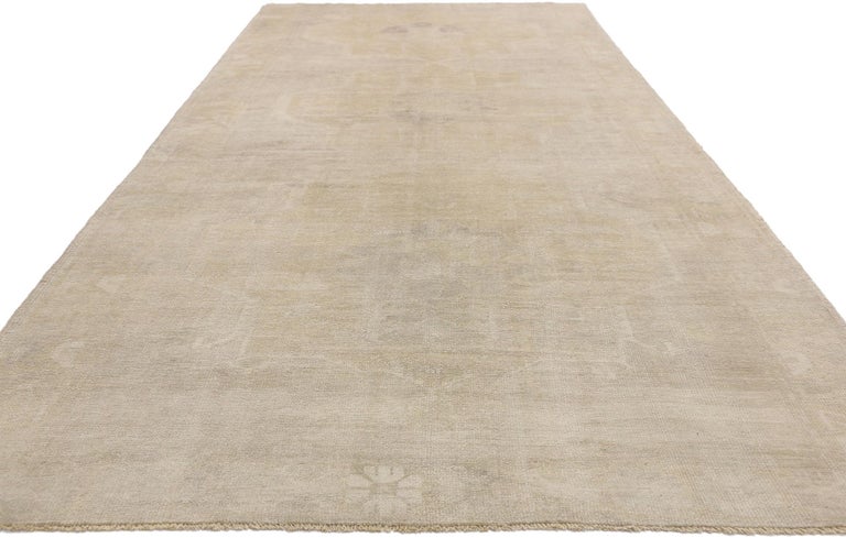 Vintage Turkish Oushak Gallery Rug with Mission Style, Wide Hallway ...