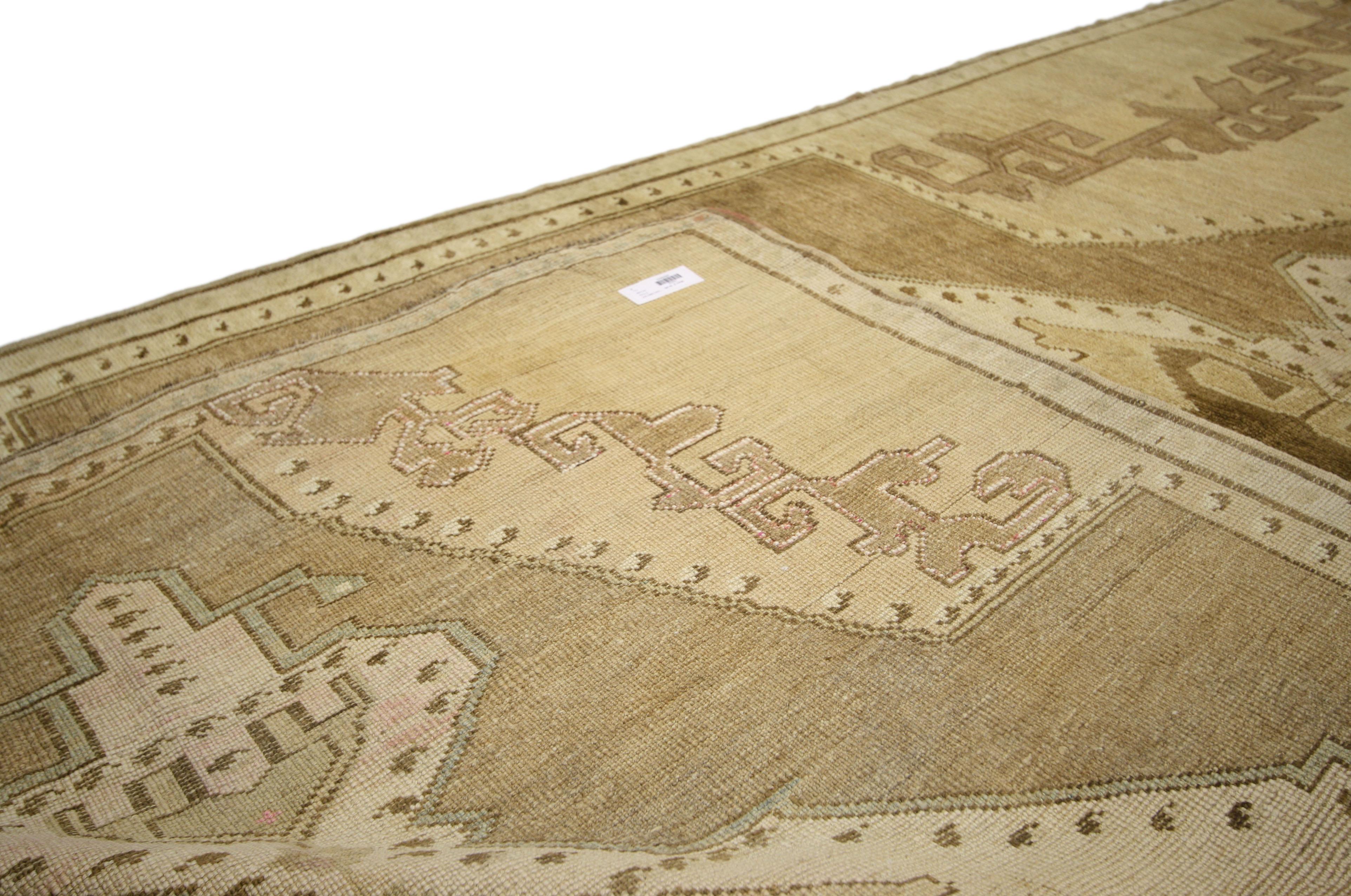 20th Century Vintage Turkish Oushak Rug Carpet Runner For Sale