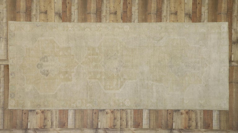 Vintage Turkish Oushak Gallery Rug with Mission Style, Wide Hallway ...