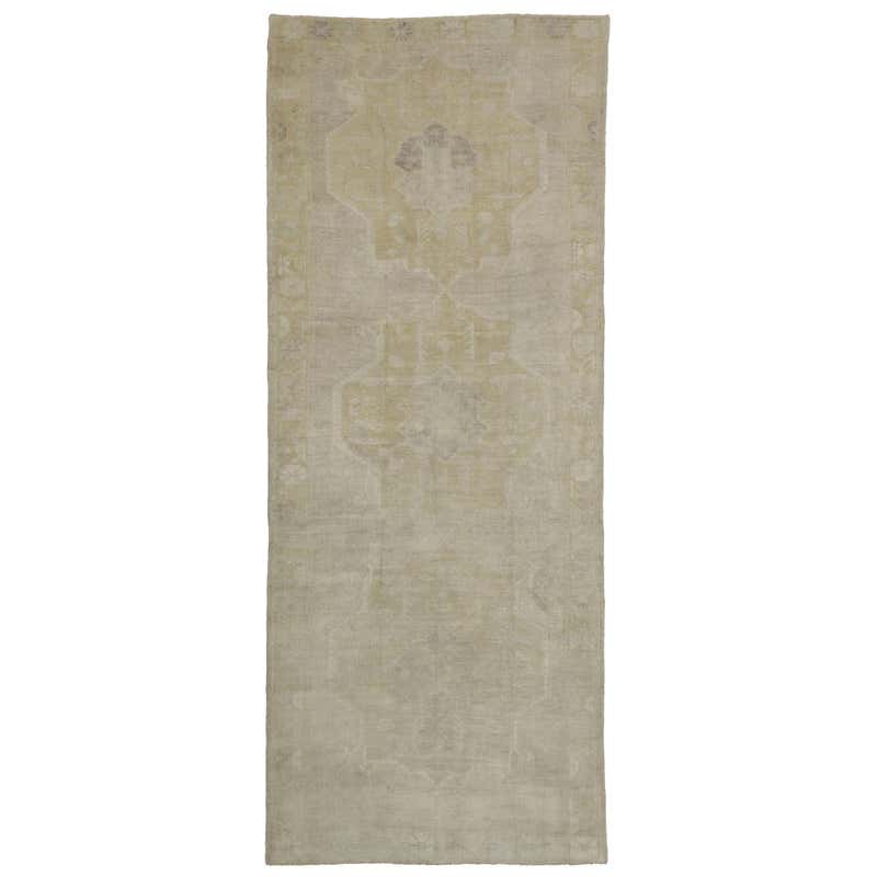 Vintage Turkish Oushak Rug with Mission Style, Wide Hallway Runner For ...