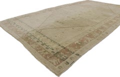 Vintage Turkish Oushak Gallery Rug with Modern Farmhouse Style