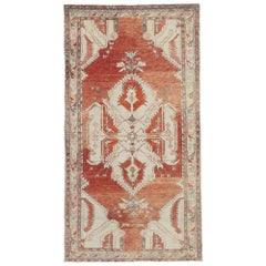 Vintage Turkish Oushak Gallery Rug with Modern Rustic Tribal Style