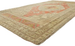 Vintage Turkish Oushak Gallery Rug with Modern Style