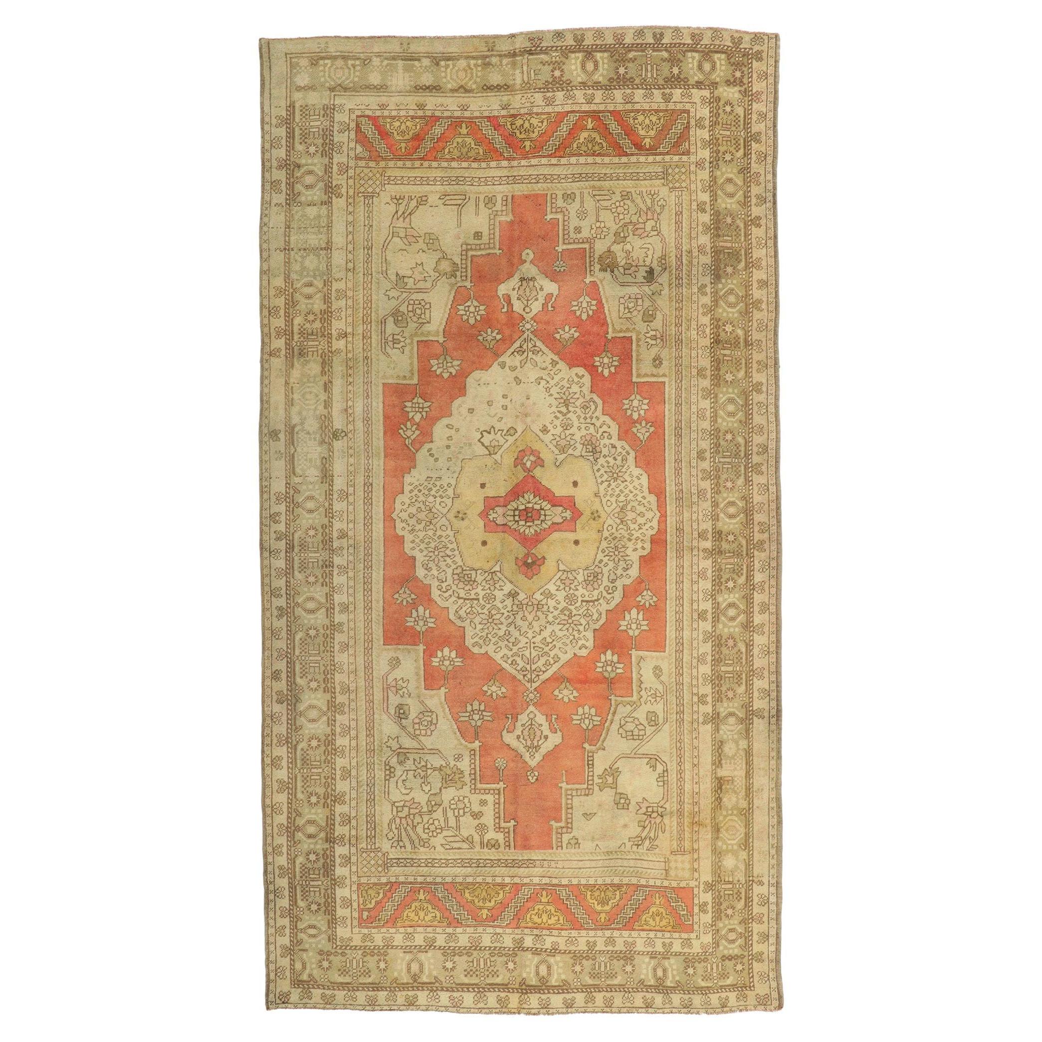 Tapis de galerie turc Oushak de style moderne