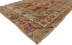 Vintage Turkish Oushak Gallery Rug with Modern Tribal Style, Wide Hallway Runner