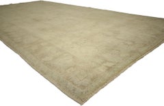 Vintage Turkish Oushak Rug with Minimalist French Country Cottage Style