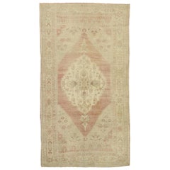 Retro Turkish Oushak Gallery Rug with Rustic Arts & Crafts Style