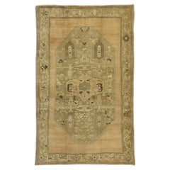 Tapis d'Oushak Gallery turc vintage avec style chinoiserie rustique et couleurs chaudes