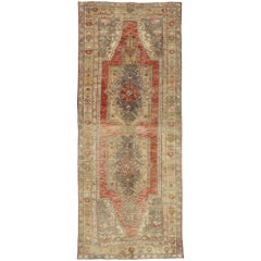 Retro Turkish Oushak Gallery Rug with Rustic Spanish Colonial Style