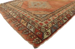 Vintage Turkish Oushak Gallery Rug with Spanish Mission Style, Hallway Runner