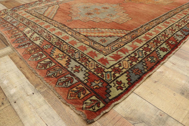 Vintage Turkish Oushak Gallery Rug with Spanish Mission Style, Hallway