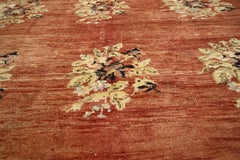 The Gilded Bouquet: A Vintage Turkish Oushak Masterpiece of Rustic Romance